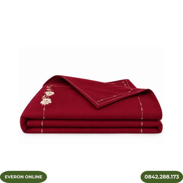 Chăn hè Everon ESTC26007 cẩm chướng đỏ BST Đơm Hoa
