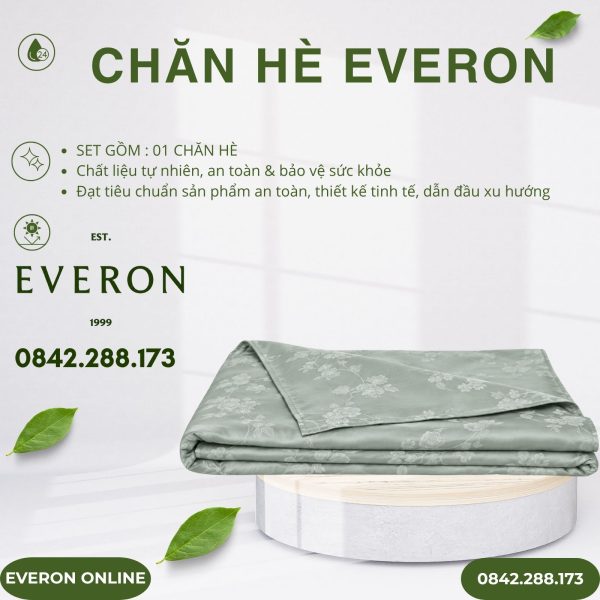Chăn hè Everon ESTJ26009 hồng tỉ muội Tencel Jacquard BST Đơm hoa