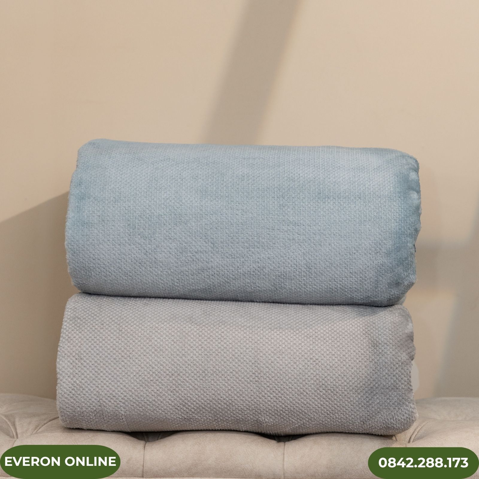 Chăn nỉ Jacquard Popcorn Everon êm ái Chăn nỉ Jacquard Popcorn Everon êm ái
