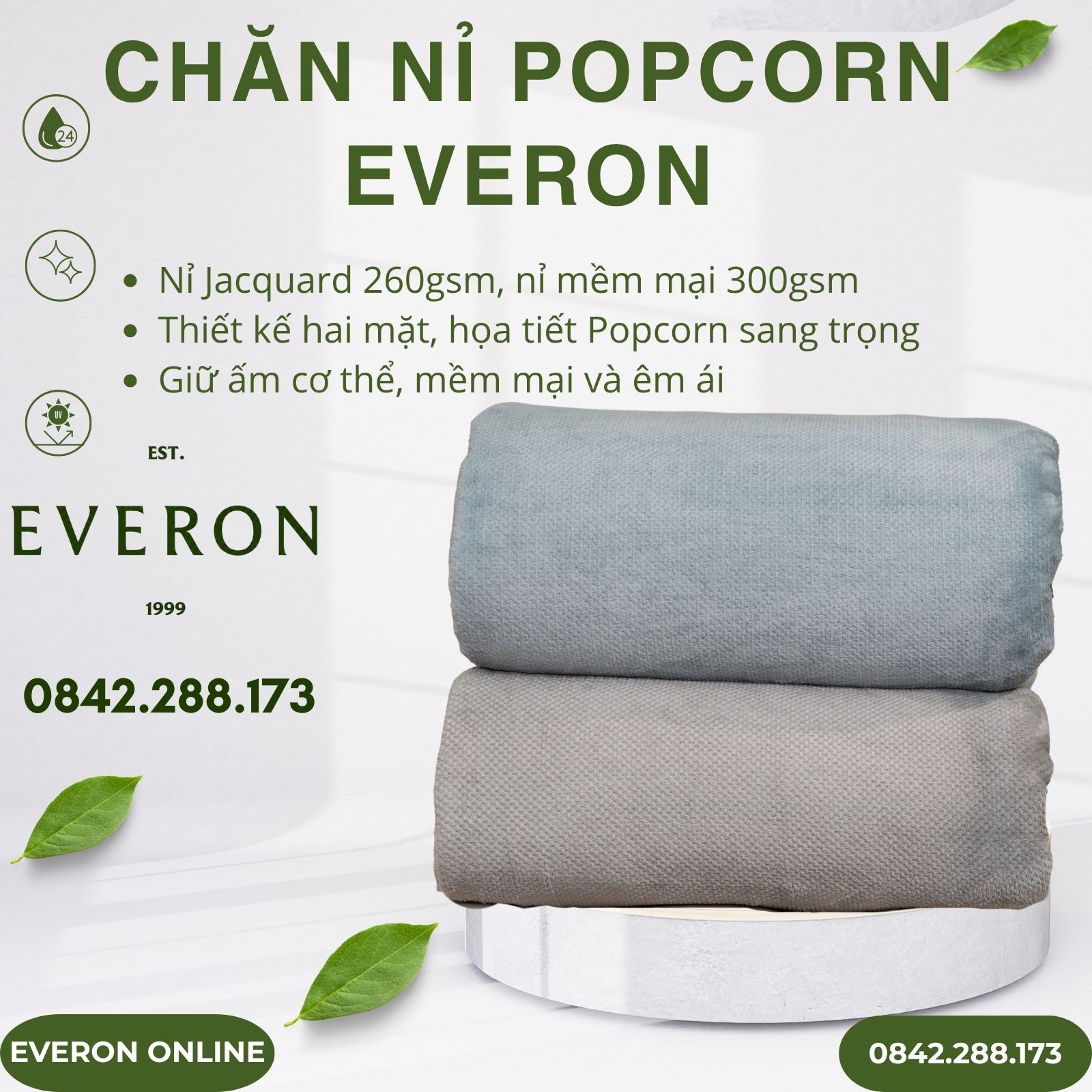 Chăn nỉ Popcorn Everon Jacquard hai mặt mềm mại Chăn nỉ Popcorn Everon Jacquard hai mặt mềm mại