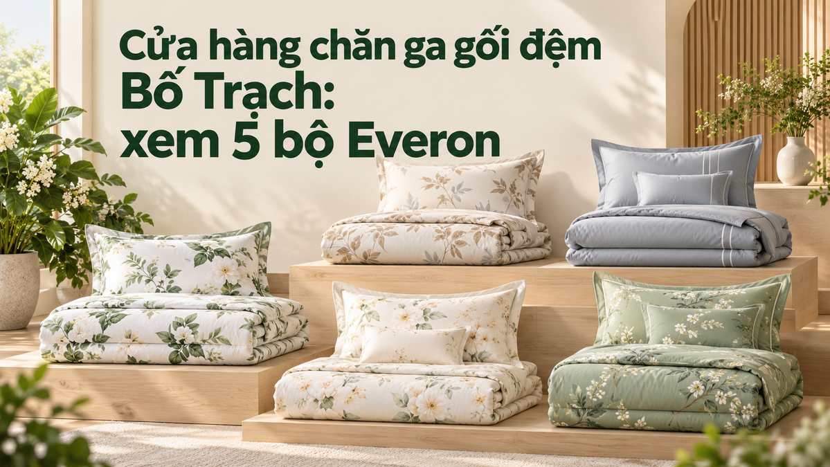 Cửa hàng chăn ga gối đệm Bố Trạch xem 5 bộ Everon