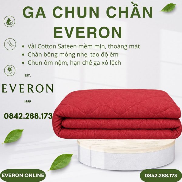 Ga Chun Chần Everon EPC26016 Lá Thu Đỏ Cotton Sateen