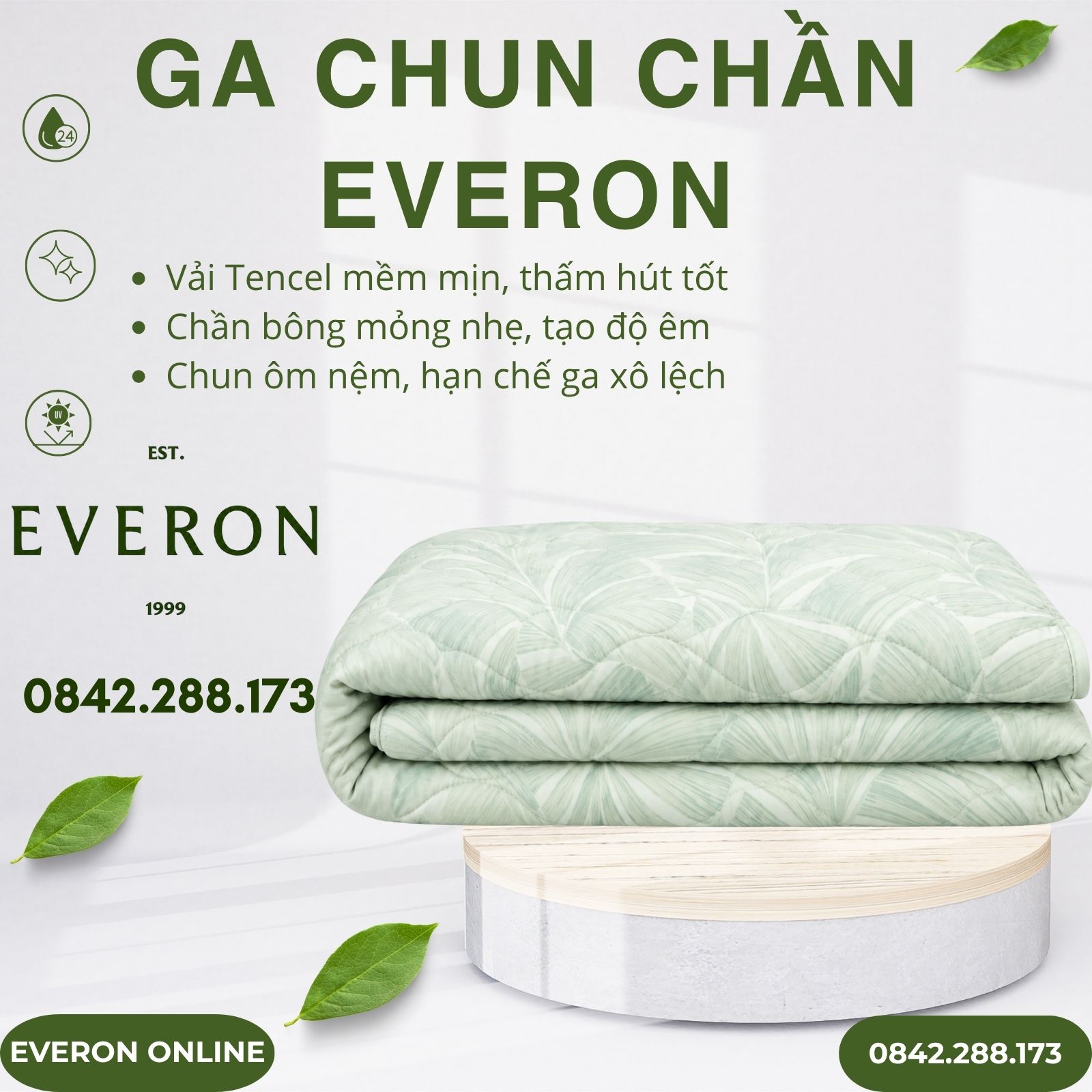 Ga Chun Chần Everon EPT26015 Monstera Tencel BST Đơm Hoa Ga Chun Chần Everon EPT26015 Monstera Tencel BST Đơm Hoa