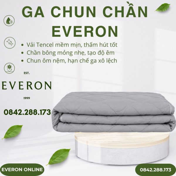 Ga Chun Chần Everon EST25042 Hoa Thêu Xám Tencel