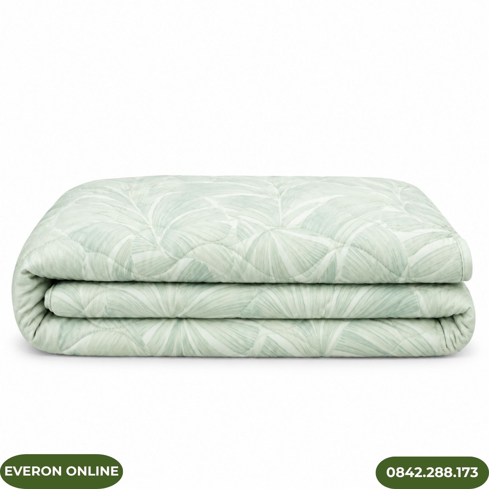 Ga Chun Chần Tencel Everon EPT26015 Monstera Xanh Bạc Hà Ga Chun Chần Tencel Everon EPT26015 Monstera Xanh Bạc Hà