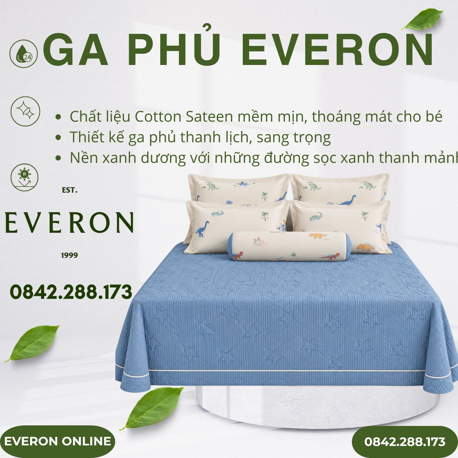 Ga Phủ Everon CPC26204 Cổ Dài Ba Sừng Cotton Sateen Ga Phủ Everon CPC26204 Cổ Dài Ba Sừng Cotton Sateen