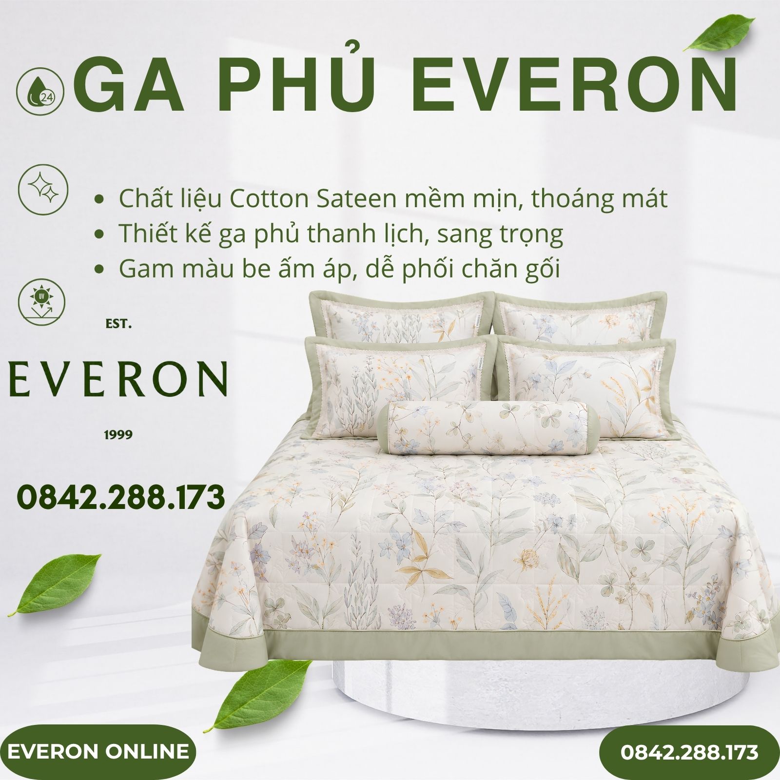 Ga Phủ Everon EPC26014 Sách Hoa Cotton Sateen Ga Phủ Everon EPC26014 Sách Hoa Cotton Sateen
