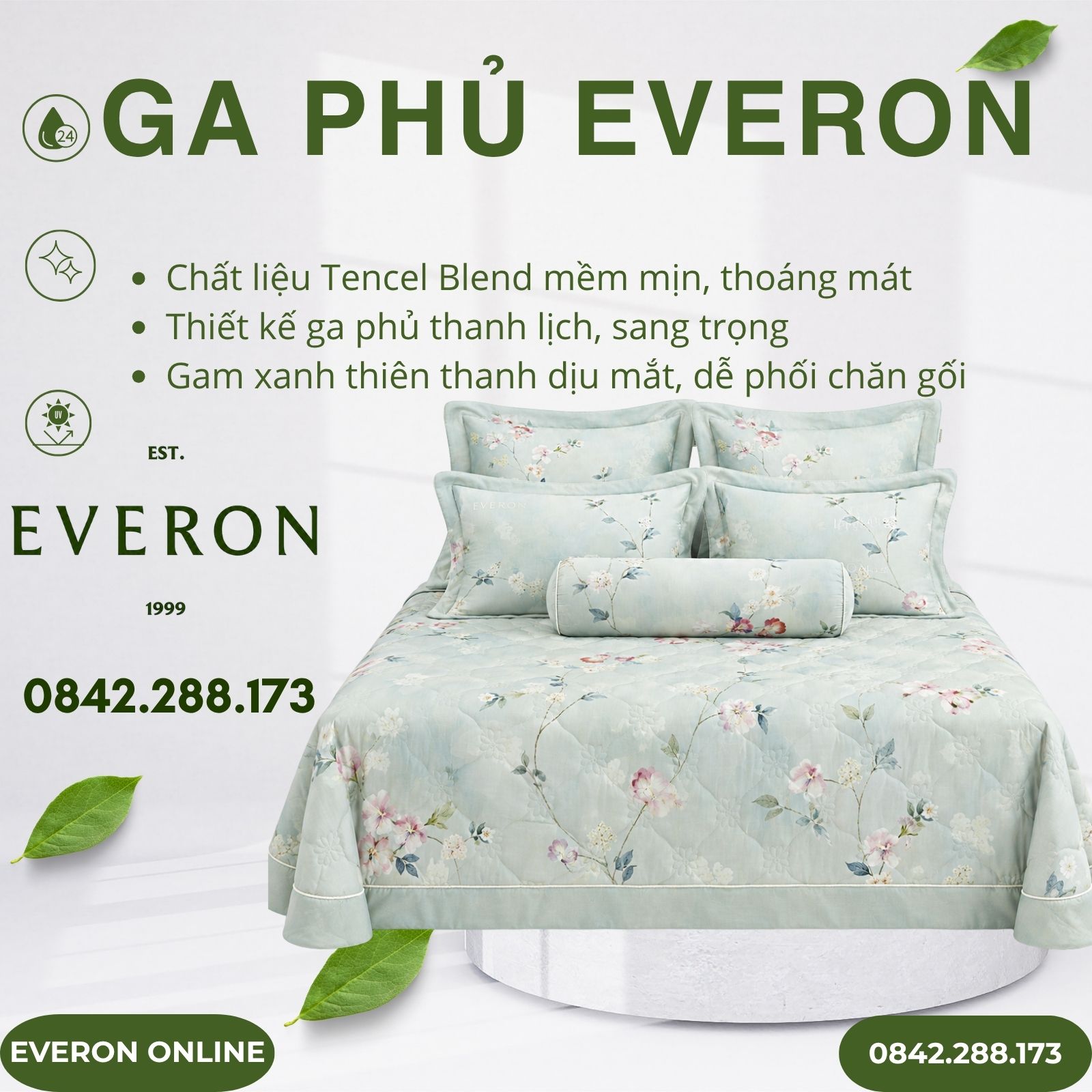 Ga Phủ Everon EPTC26011 Thu Thiên Thanh Tencel Blend Ga Phủ Everon EPTC26011 Thu Thiên Thanh Tencel Blend
