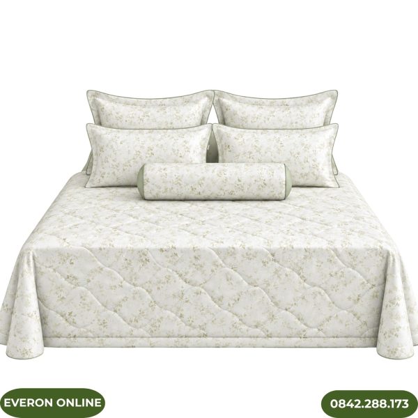 Ga Phủ Everon EPTC27021 Tencel Blend Kem Sữa Họa Tiết Lá