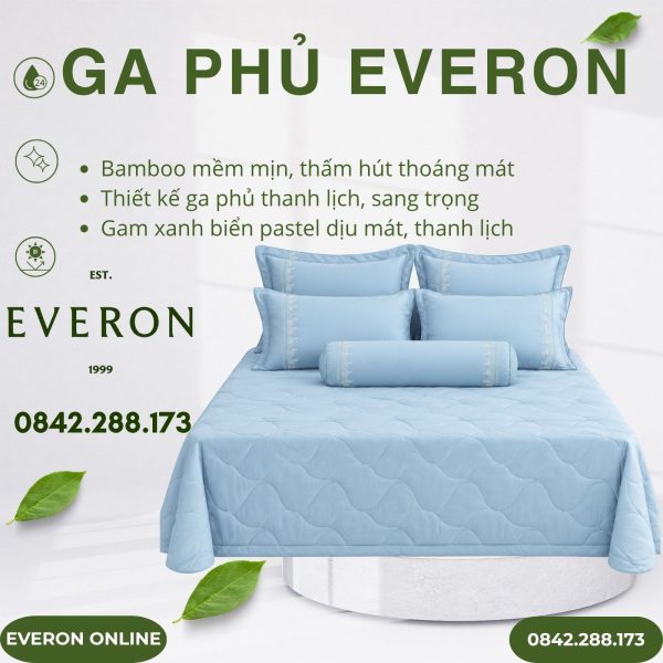 Ga Phủ Everon ESB27007 Bamboo Xanh Biển Pastel