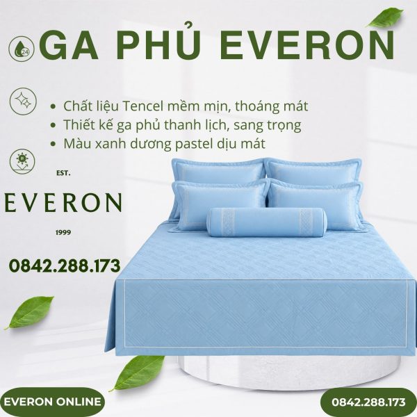 Ga Phủ Everon EST25034 Làn Nước Xanh Tencel