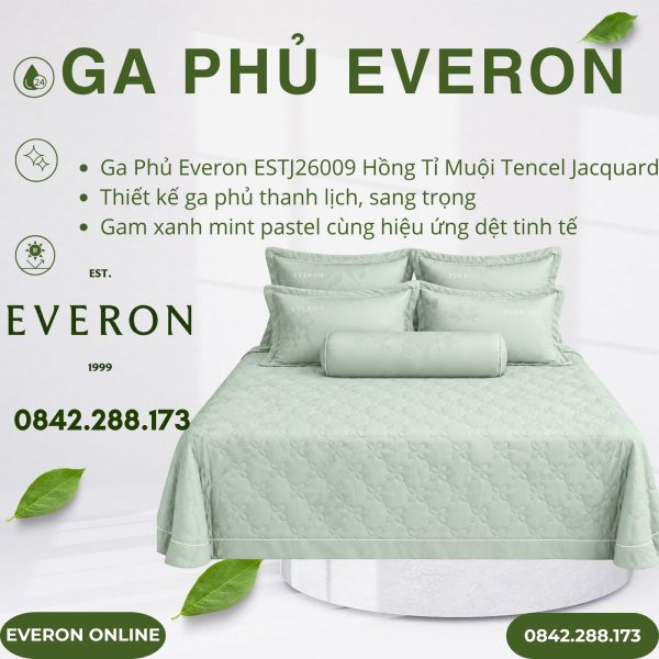 Ga Phủ Everon ESTJ26009 Hồng Tỉ Muội Tencel Jacquard