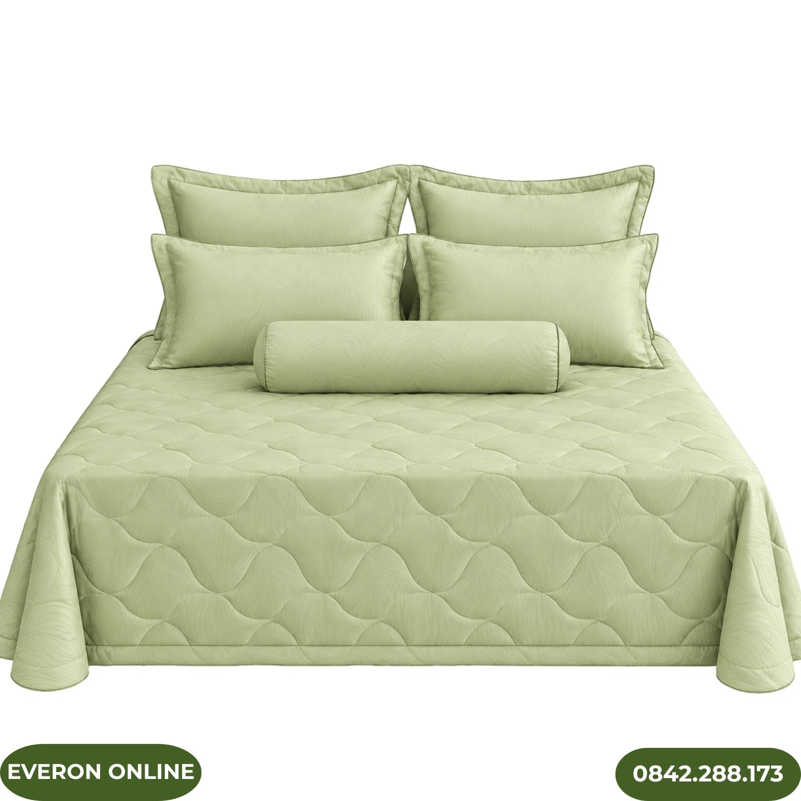 Ga Phủ Everon ESTJ27017 Tencel Jacquard Xanh Sage