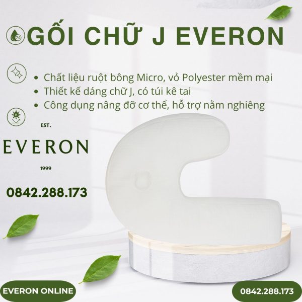 Gối Chữ J Everon Bông Micro Cao Cấp