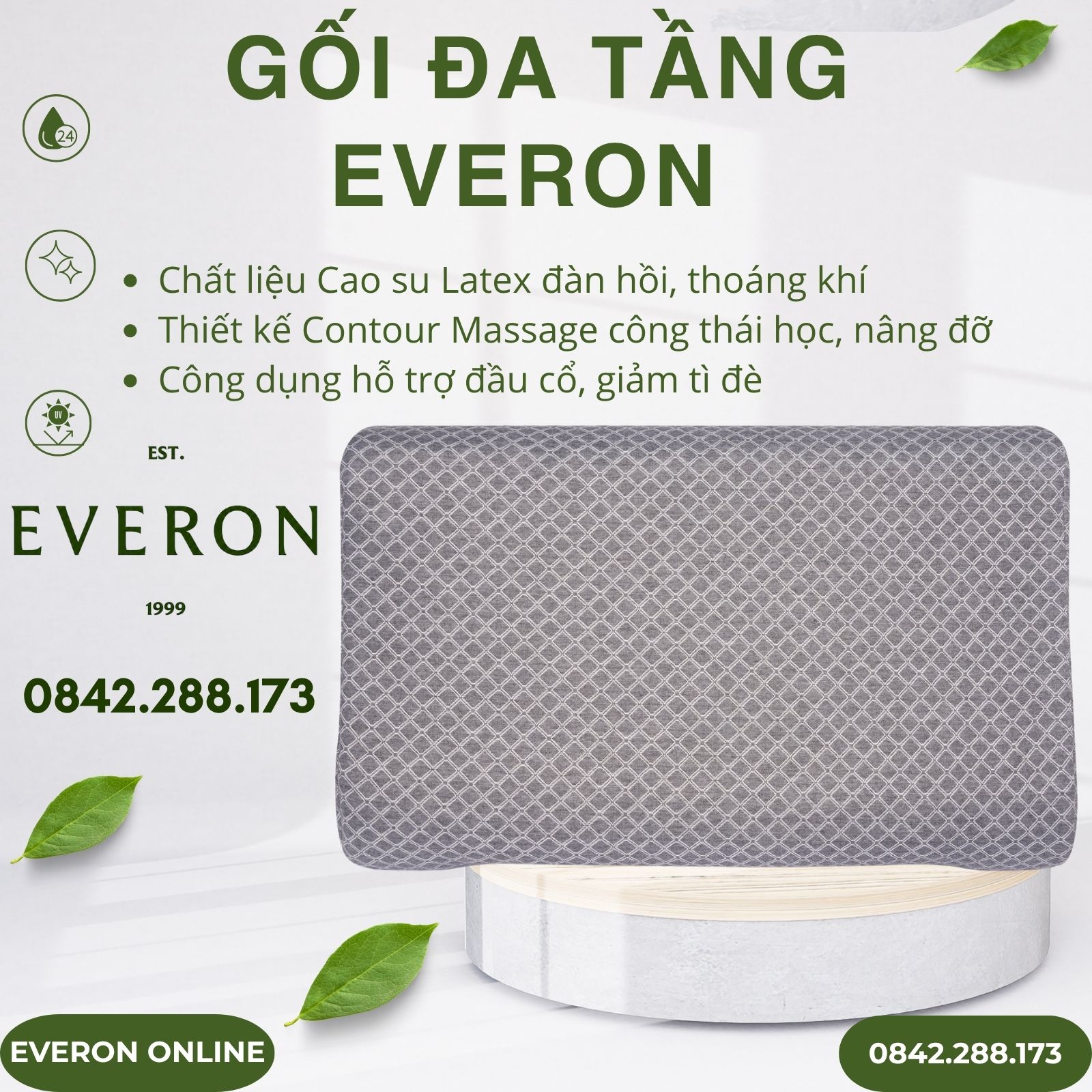 Gối Latex Contour Massage Everon Cao Cấp Gối Latex Contour Massage Everon Cao Cấp