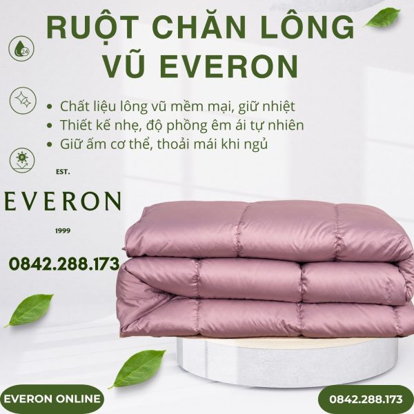 Ruột chăn lông vũ Everon ấm áp cho mùa lạnh