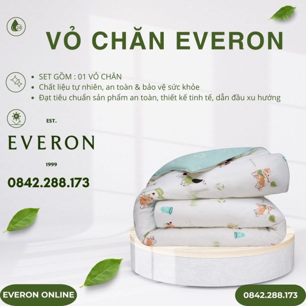 Vỏ Chăn Everon CPC25201 cún thân thiện Cotton BST Cutie