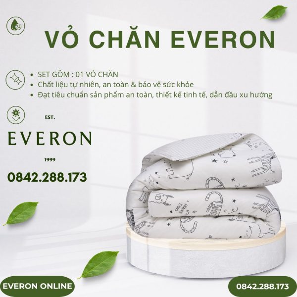 Vỏ Chăn Everon CPC25204 vườn thú tinh nghịch Cotton BST Cutie