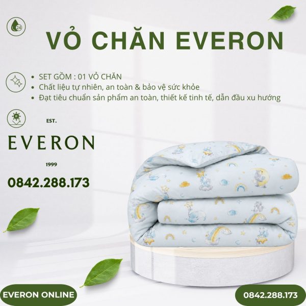 Vỏ Chăn Everon CPT26201 vườn thú trên mây Tencel BST Cutie