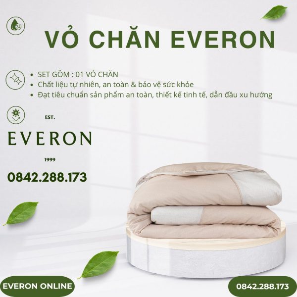 Vỏ Chăn Everon EPM25016 tiếng vỗ về Modal Cotton BST Chân Trời Mới