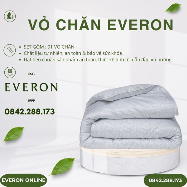 Vỏ Chăn Everon EPTC25037 kỷ hà xám Tencel Blend BST Ever-on