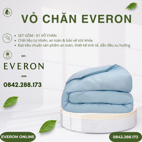 Vỏ Chăn Everon EST25034 Làn Nước Xanh Tencel BST Ever-on