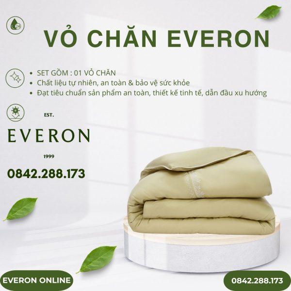 Vỏ Chăn Everon EST25040 cánh hoa vàng Tencel BST Ever-on