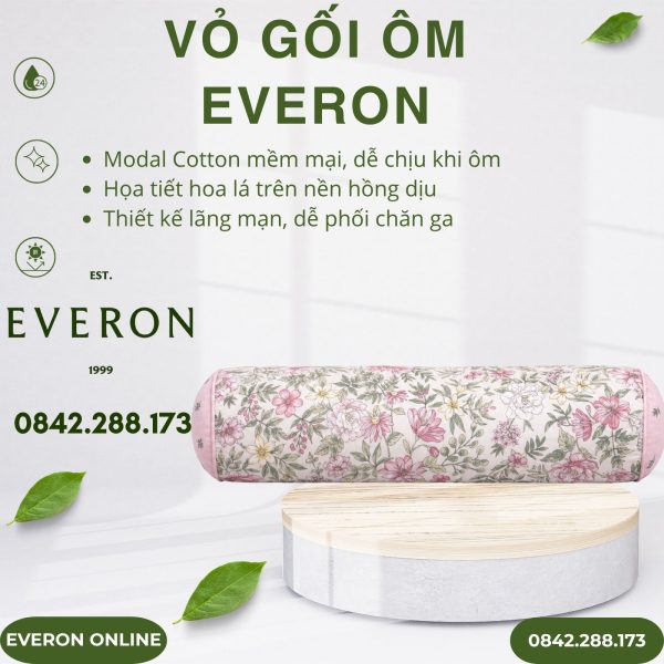 Vỏ Gối Ôm Everon Vũ Điệu Hoa EPM2509 Màu Hồng 60x80 Và 80x100 Cm