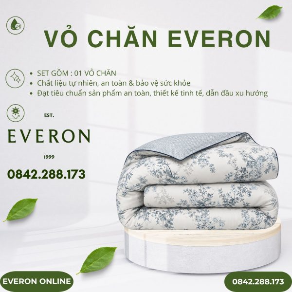 Vỏ chăn Everon EPC26012 vườn cổ điển Cotton BST Đơm Hoa
