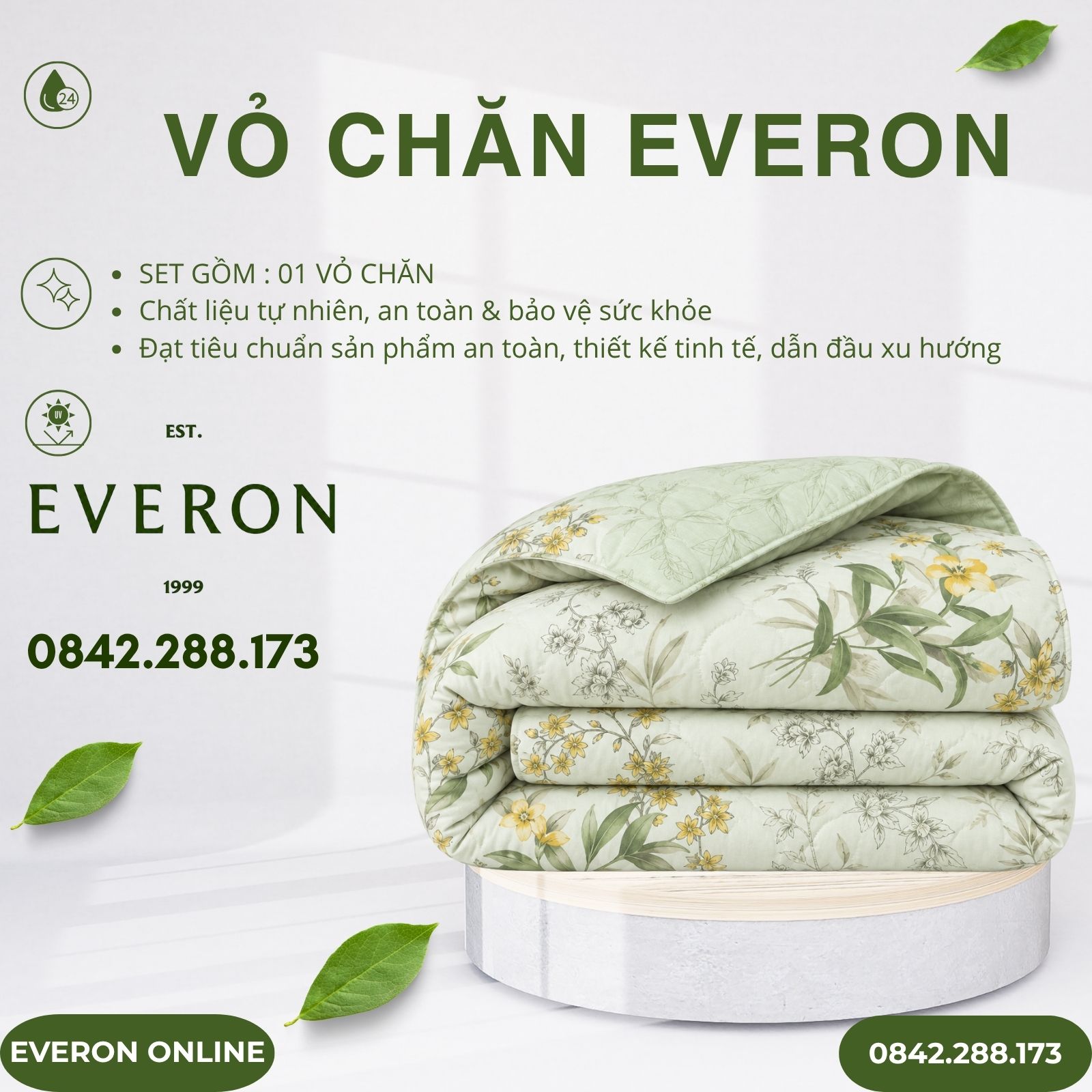 Vỏ chăn Everon EPMOC27025 Lilies Modal Cotton BST Những mảnh êm Vỏ chăn Everon EPMOC27025 Lilies Modal Cotton BST Những mảnh êm