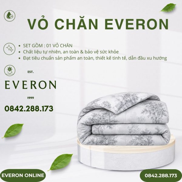 Vỏ chăn Everon EPTC27023 Toile De Jouy Tencel Blend BST Những mảnh êm