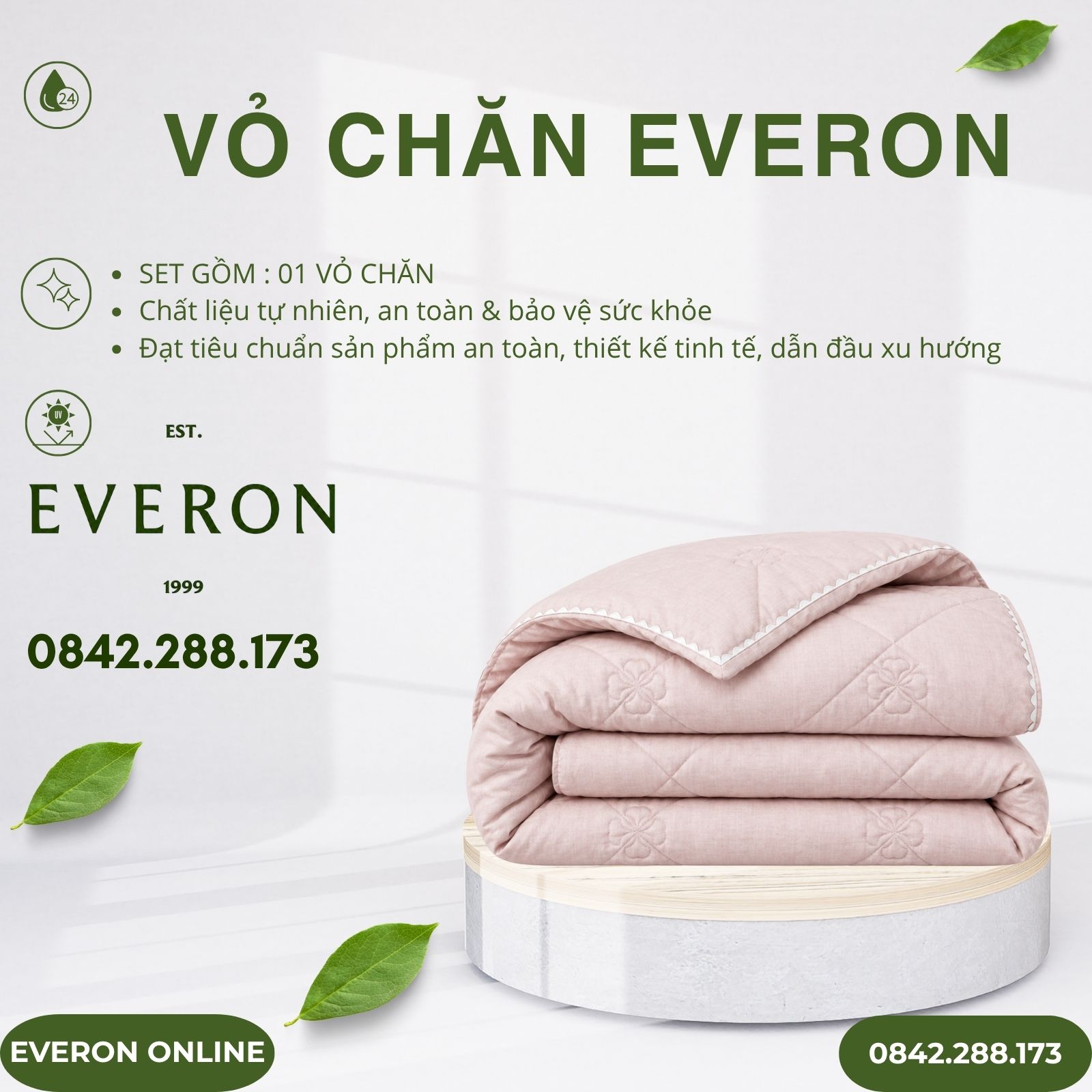 Vỏ chăn Everon ESTC27001 Ginkgo Tencel Blend BST Những mảnh êm Vỏ chăn Everon ESTC27001 Ginkgo Tencel Blend BST Những mảnh êm