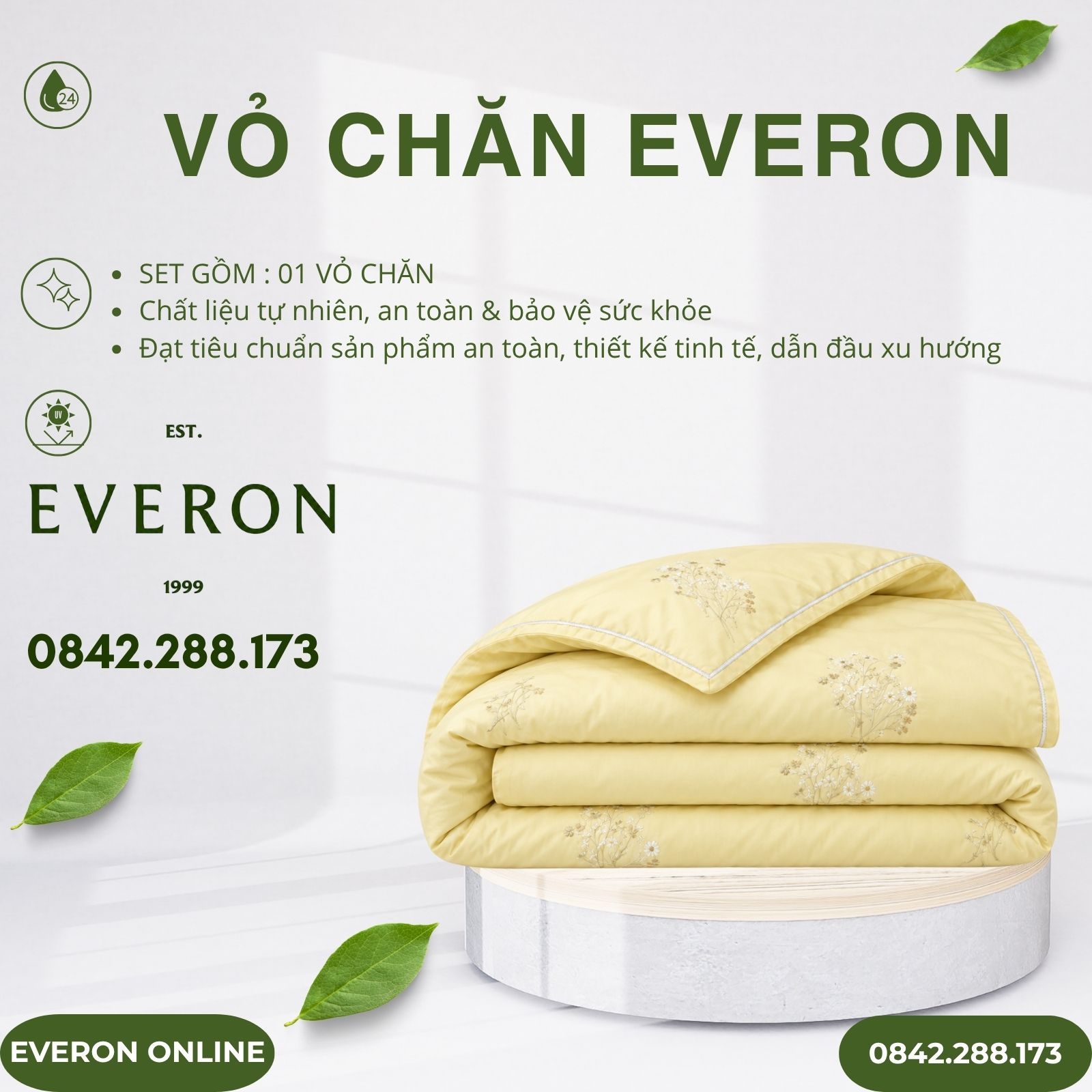 Vỏ chăn Everon ESTC27005 Mimosa Tencel Blend BST Những mảnh êm Vỏ chăn Everon ESTC27005 Mimosa Tencel Blend BST Những mảnh êm