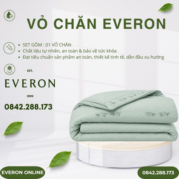 Vỏ chăn Everon ESTMC26001 ngọc thanh liễu Tencel Modal Cotton BST Đơm hoa