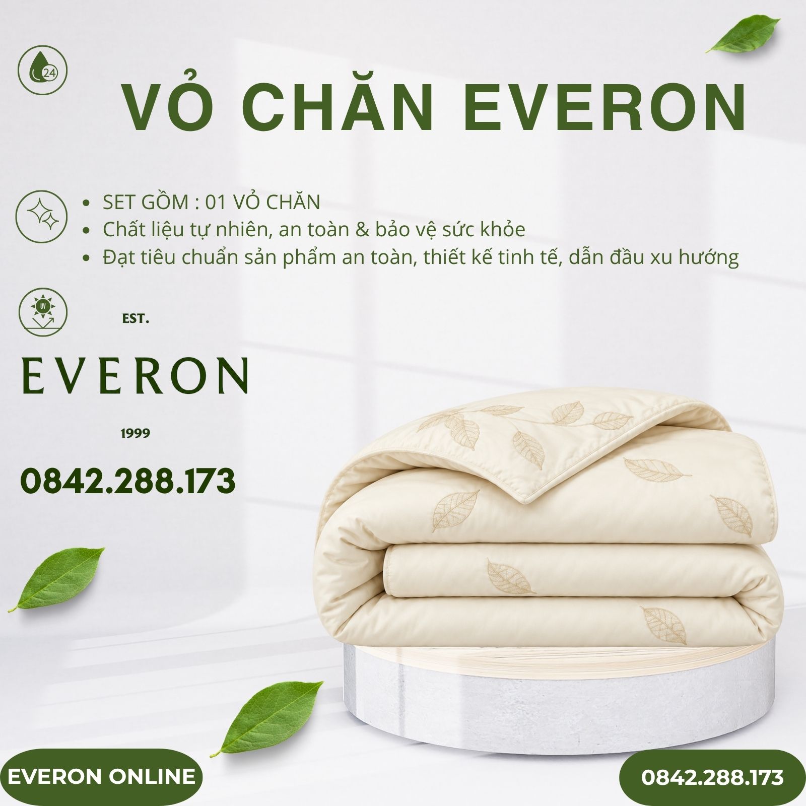Vỏ chăn Everon ESTMC27011 Foliage Modal Cotton BST Những mảnh êm Vỏ chăn Everon ESTMC27011 Foliage Modal Cotton BST Những mảnh êm