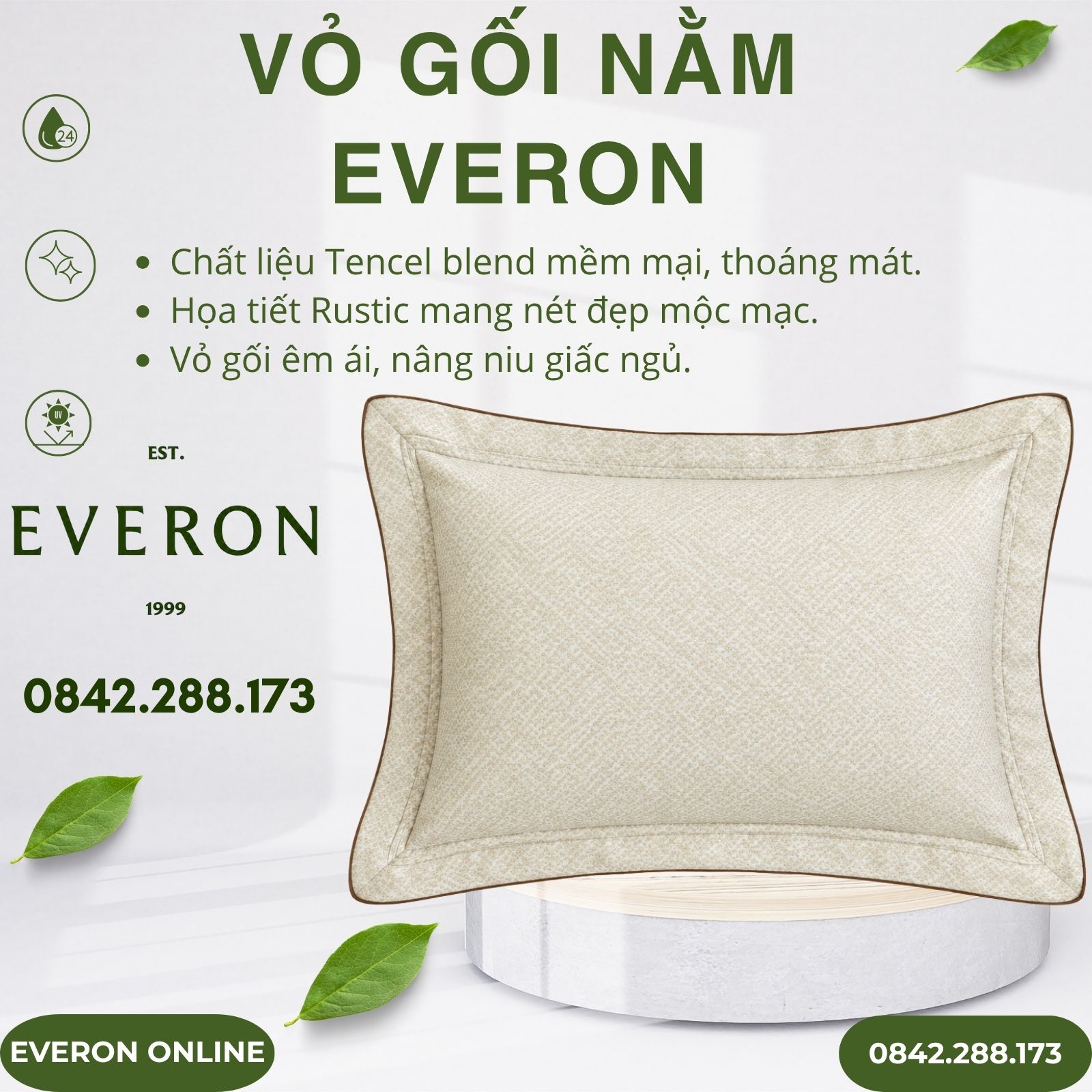 Vỏ gối Everon EPTC27033 Tencel Blend Vỏ gối Everon EPTC27033 Tencel Blend