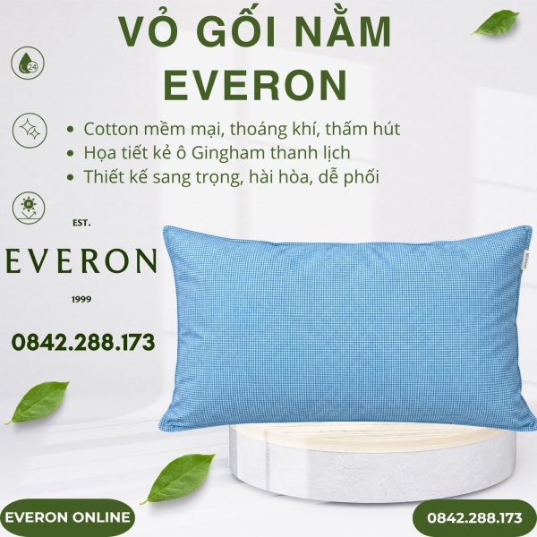 Vỏ gối nằm Everon BPC702 Gingham Cotton