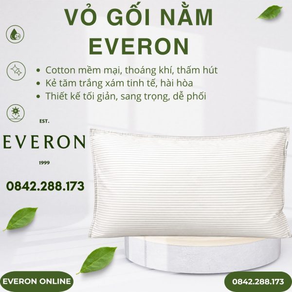 Vỏ gối nằm Everon BPC704 Pinstripe Cotton