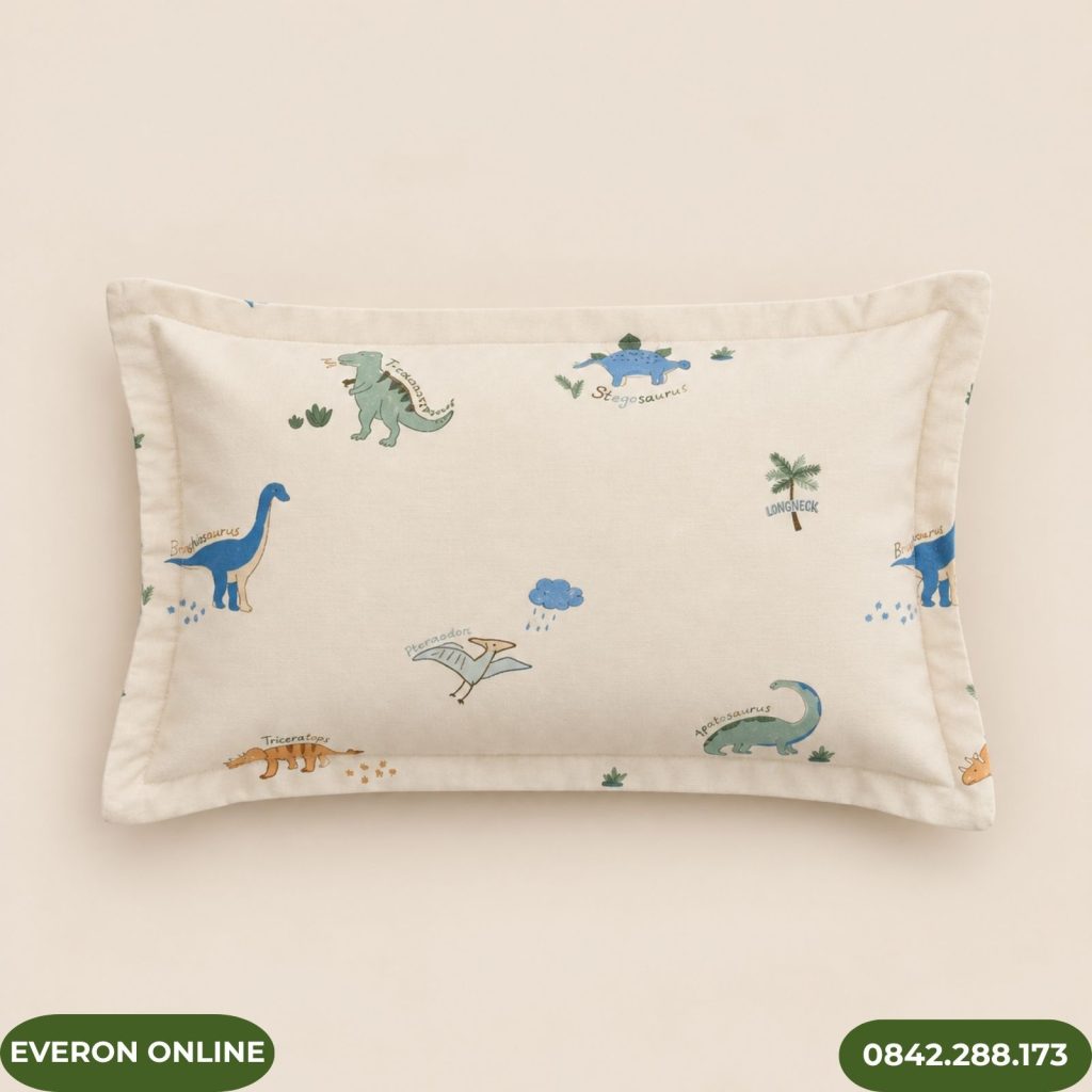 Vỏ gối nằm Everon CPC26204 Cotton Sateen họa tiết khủng long cho bé