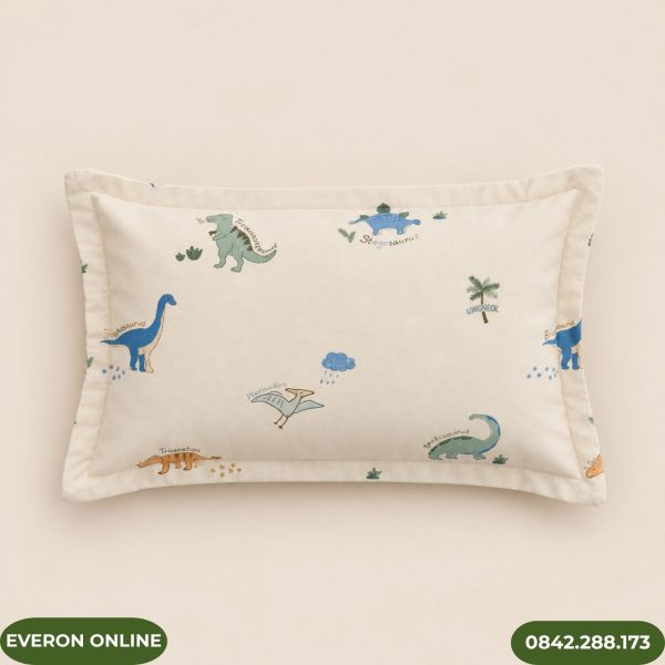 Vỏ gối nằm Everon CPC26204 Cotton Sateen họa tiết khủng long cho bé