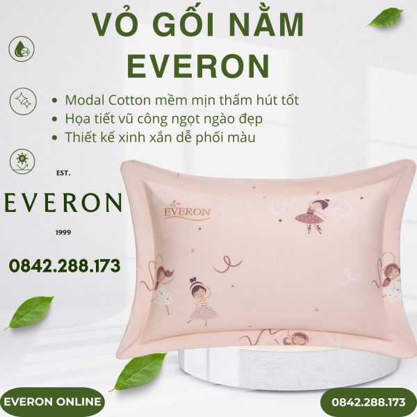 Vỏ gối nằm Everon CPM25203 Vũ Điệu Dịu Dàng Modal Cotton
