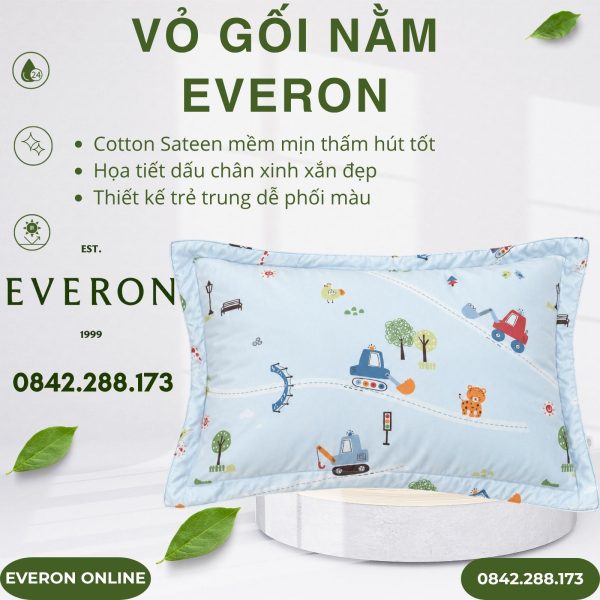Vỏ gối nằm Everon CPM27202 Track & Tail Cotton Sateen