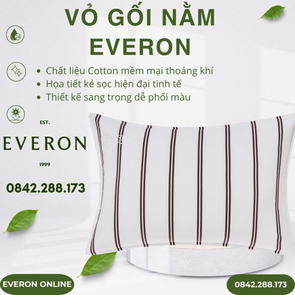 Vỏ gối nằm Everon EPC25035 Đường Song Song Cotton