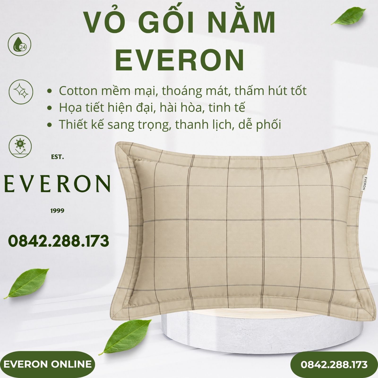 Vỏ gối nằm Everon EPC27032 Saville Vỏ gối nằm Everon EPC27032 Saville