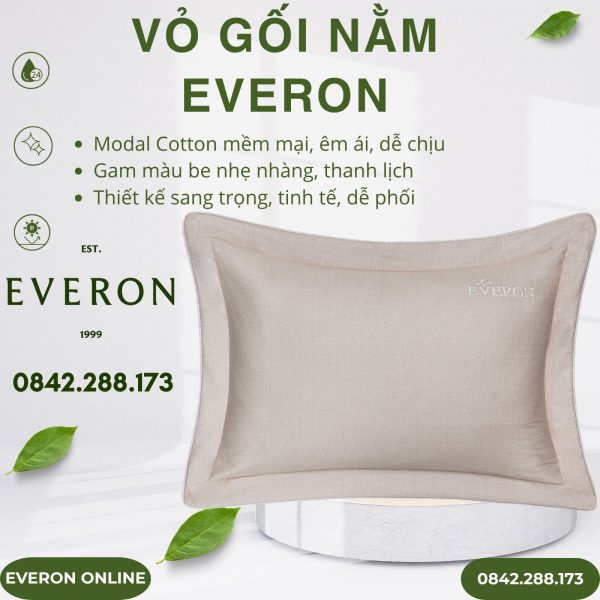 Vỏ gối nằm Everon EPM25016 Tiếng Vỗ Về Modal Cotton