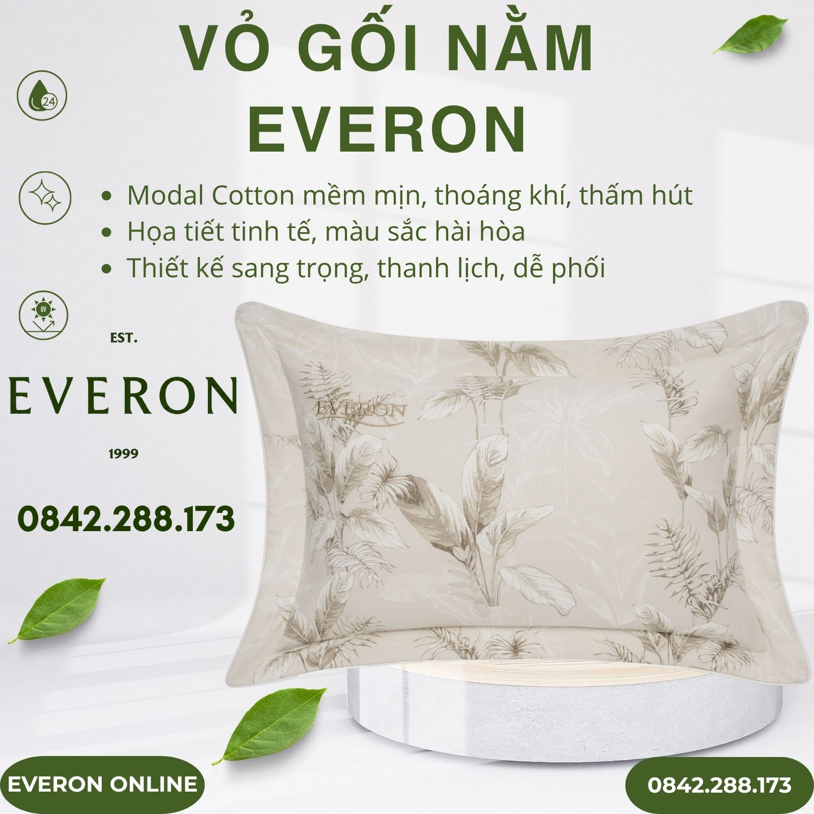 Vỏ gối nằm Everon EPM25028 Đích Đến Hạnh Phúc Modal Cotton Vỏ gối nằm Everon EPM25028 Đích Đến Hạnh Phúc Modal Cotton