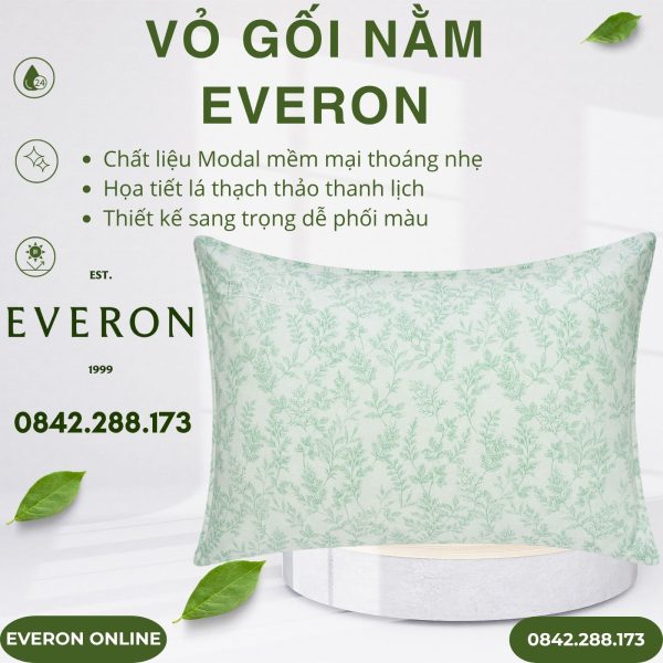 Vỏ gối nằm Everon EPM25031 Lá Thạch Thảo Modal