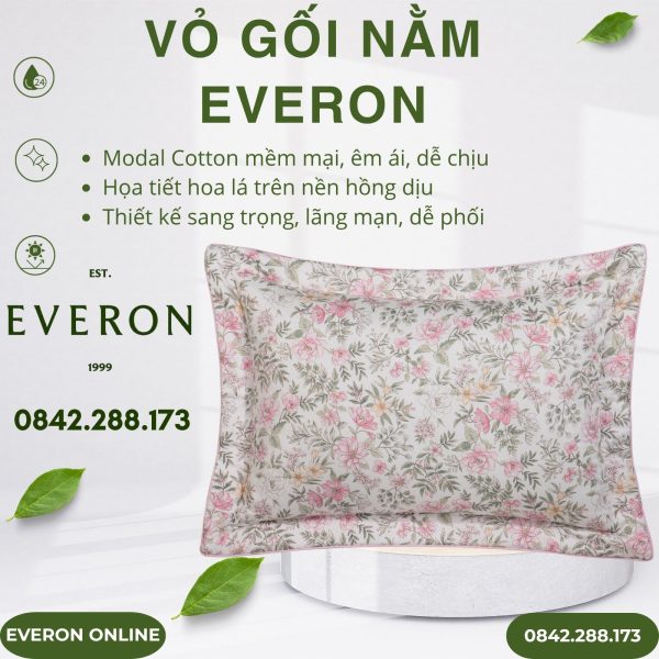 Vỏ gối nằm Everon EPM2509 Vũ Điệu Hoa Modal Cotton