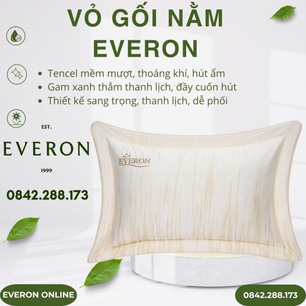 Vỏ gối nằm Everon EPT25029 Hồ Sâu Sắc Tencel