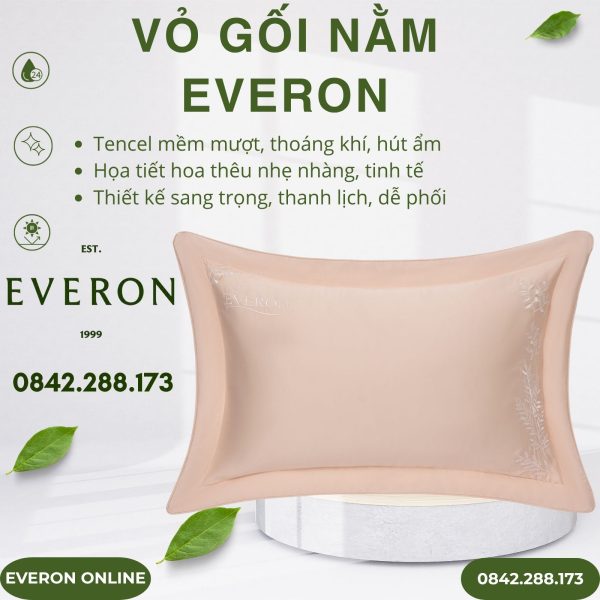 Vỏ gối nằm Everon EST25022 Khóm Hoa Rung Động Tencel